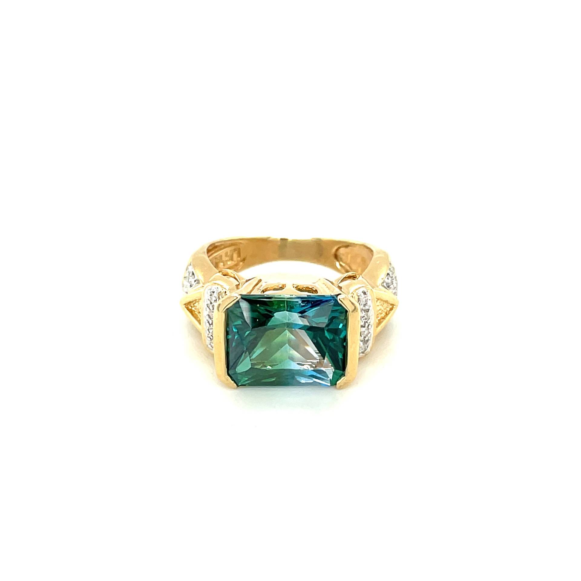 14K Gelbgold Radiant Geschnitten Topas Ring von Crawfordsjewel