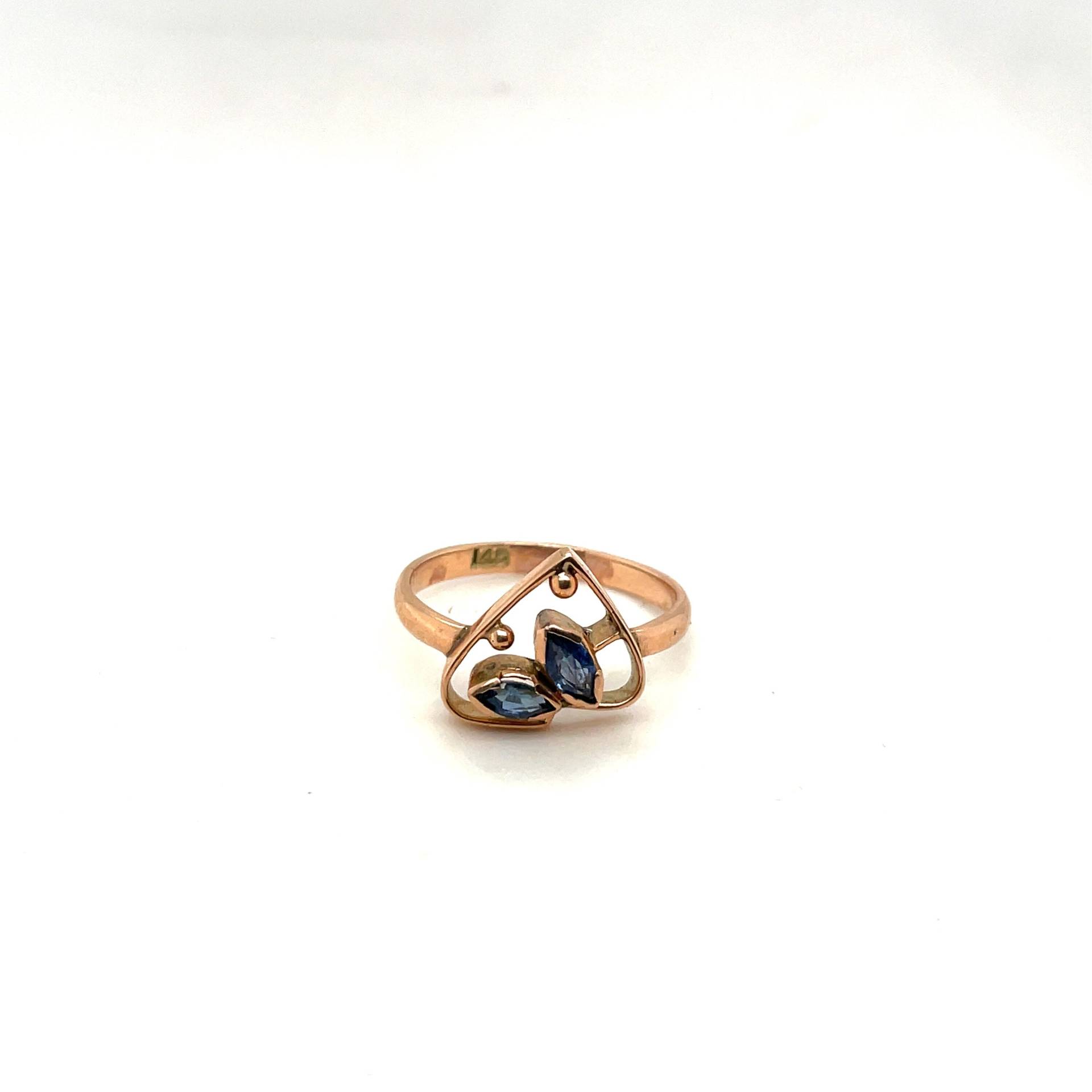 14K Rosegold Marquise Cut Tanzanit Ring von Crawfordsjewel