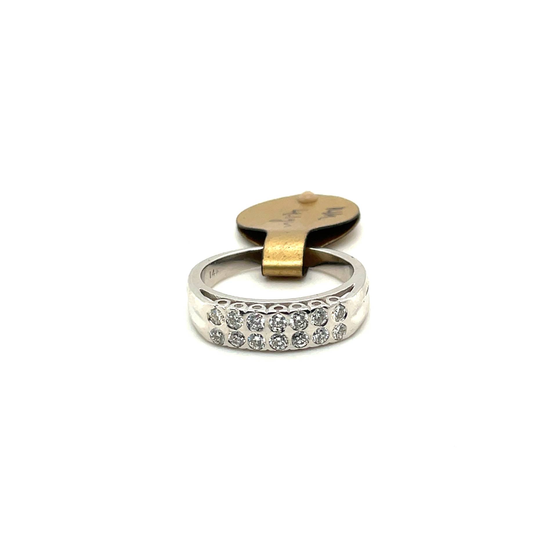 14K Weißgold .45Ct Diamant Zweireihigen Semi Eternity Ring Apex13519 von Crawfordsjewel