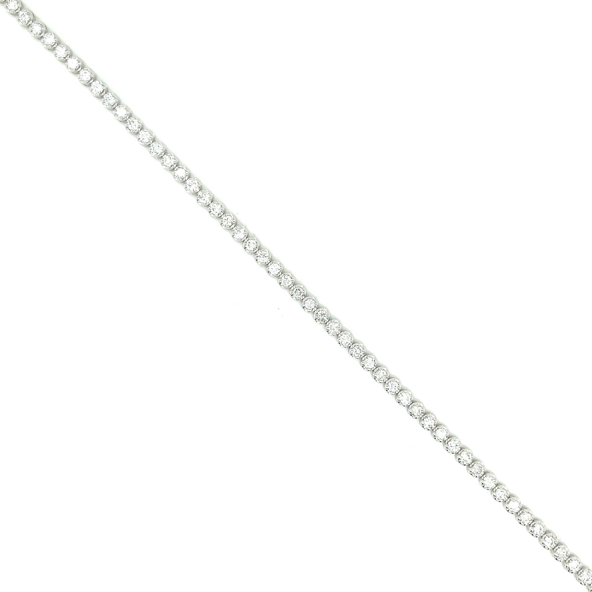 14K Weißgold Runde Geschnitten Diamant Tennis Armband | Buttercup Montage von Crawfordsjewel