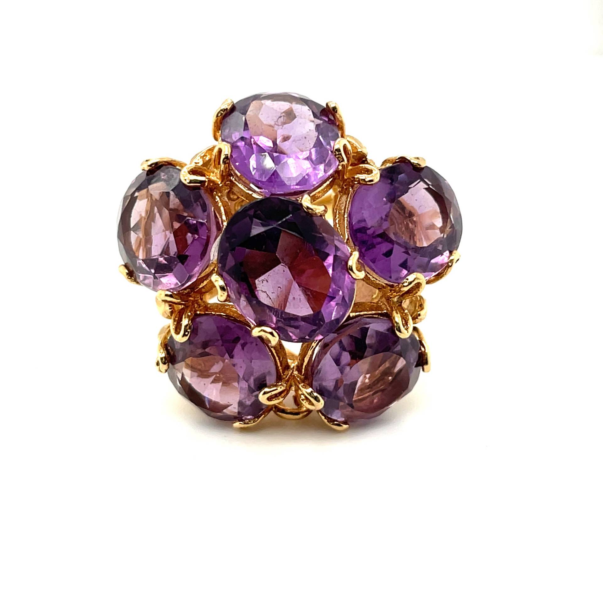 14Kt Gelbgold Amethyst Blumen Ring von Crawfordsjewel