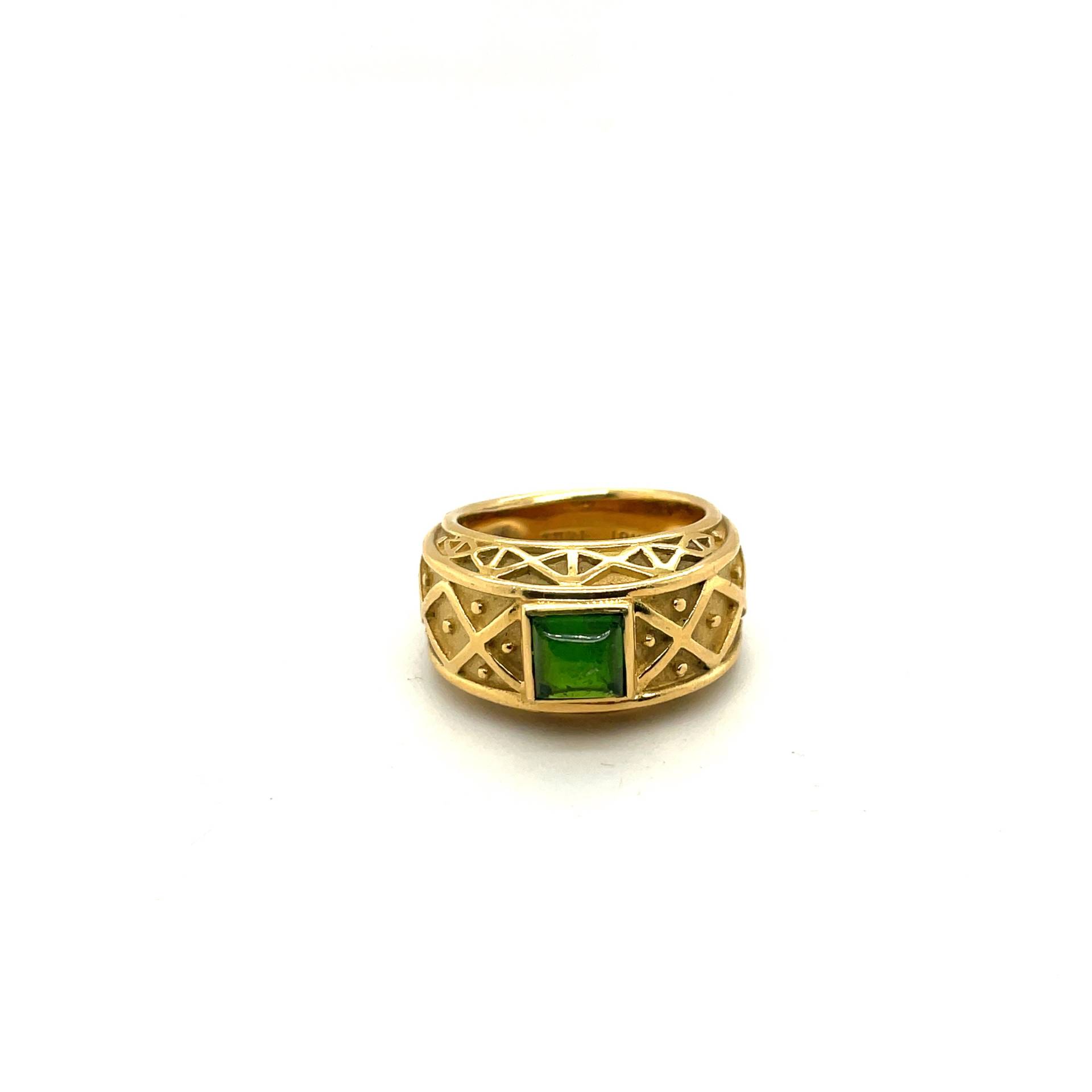 18K Gelbgold Cabochon Peridot Ring Apex13523 von Crawfordsjewel