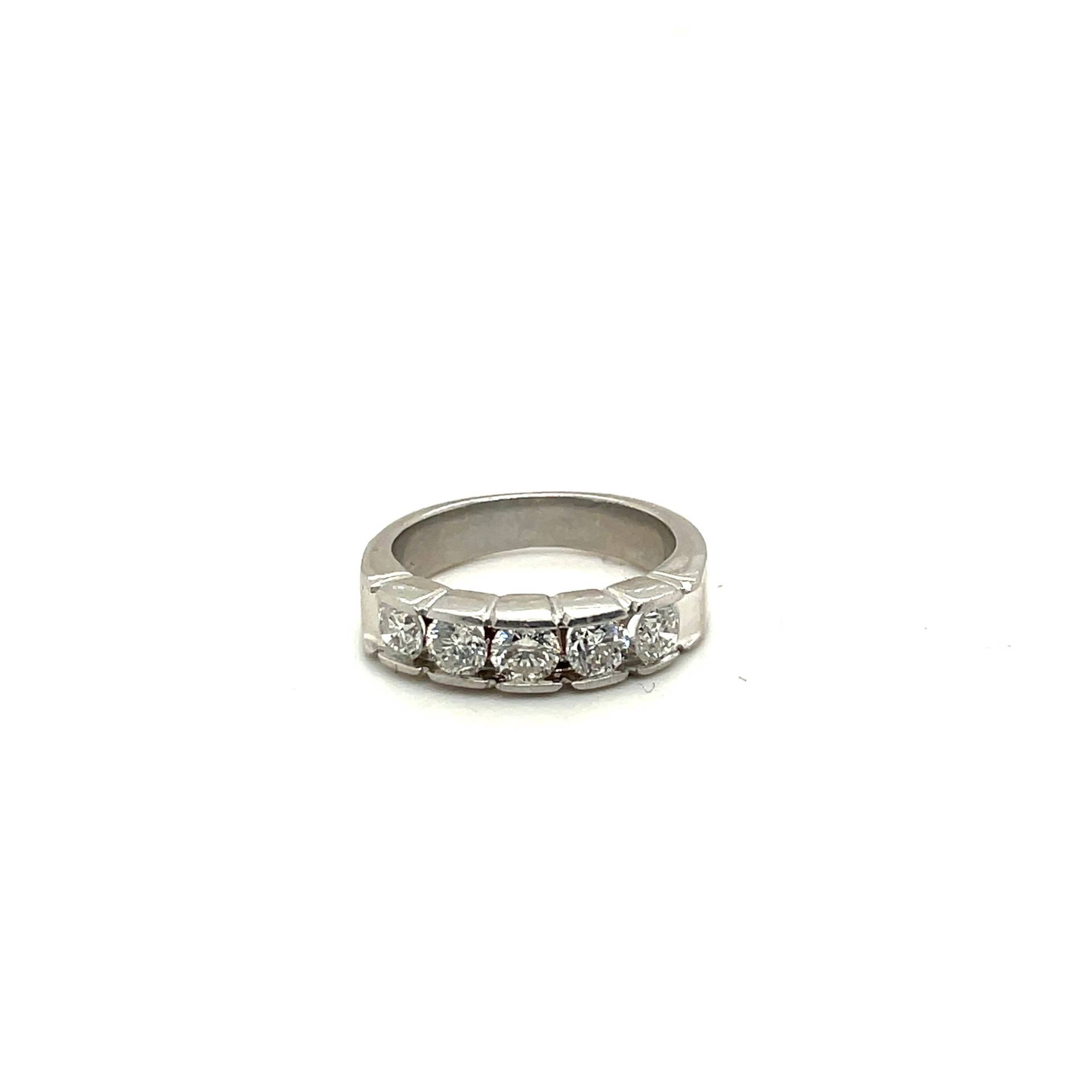 Platin 1.40Ct Diamant Fünf Stein Semi Eternity Ring Apex13625 von Crawfordsjewel