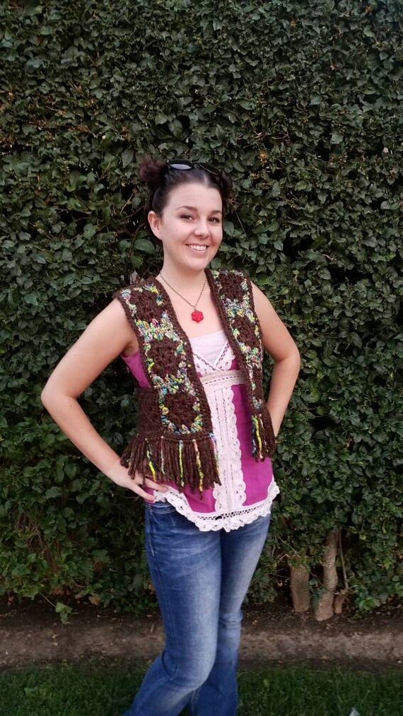 Hippie Weste // Fransen Häkelweste Craycray Crochet von CrayCrayCrochetbyEM