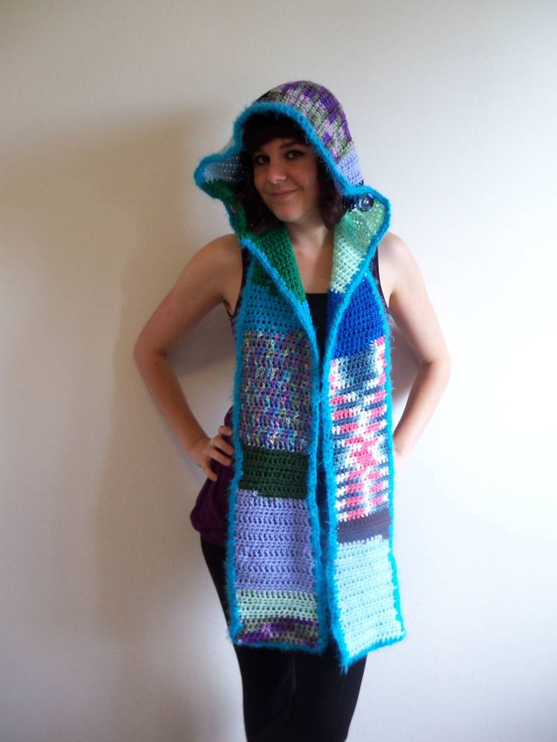 Kopf in Den Wolken Volle Festyhood/Festival Mütze Kapuze Rave Hood Craycray Gehäkelt von CrayCrayCrochetbyEM