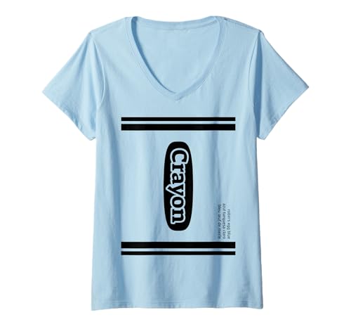 Damen Crayon Robin's Egg Blue Gruppenkostüm T-Shirt mit V-Ausschnitt Damen Crayon Robin's Egg Blue Gruppenkostüm T-Shirt mit V-Ausschnitt von Crayon Label Group Costume by J. Walker