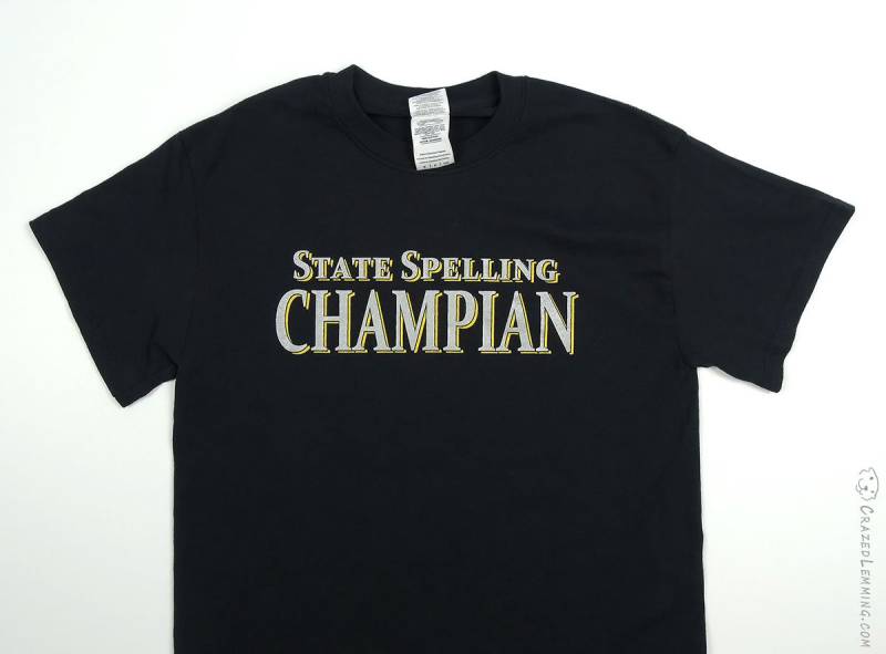 state Spelling Champian Shirt Champion Misspelling Misspelled von CrazedLemming