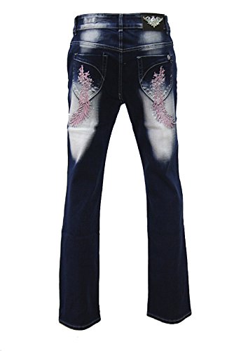 Crazy Age ÜBERGRÖßEN Damen XXL Jeans Hose Stickerei DAMENJEANS Jeanshose 42 44 46 48 50 (CB024B-48-Rosa) von Crazy Age