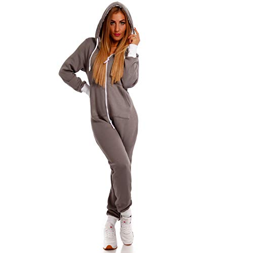 Crazy Age Basic Jumpsuits Ganzkörperanzug Einteiler One Piece Overall (L=40, Anthrazit) von Crazy Age