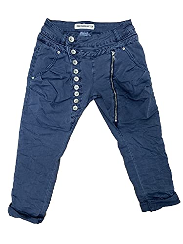 Crazy Age Boyfriend Baggy Jeans Bermuda Shorts mit schräger Knopfleiste und Reißverschluß Eyecatcher (Nevi, XS, x_s) von Crazy Age