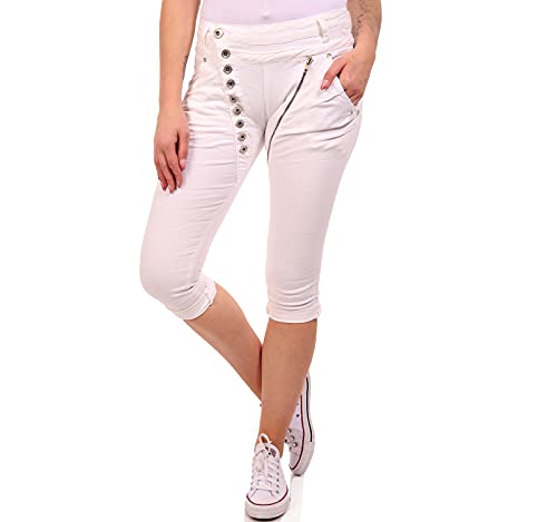 Crazy Age Boyfriend Baggy Jeans Bermuda Shorts mit schräger Knopfleiste und Reißverschluß Eyecatcher von Crazy Age