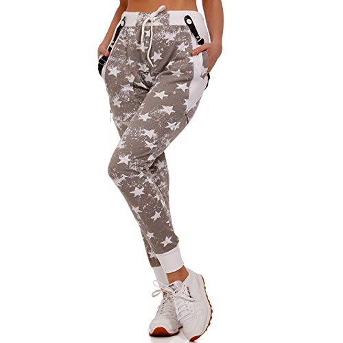 Crazy Age Camouflage Jogginghose Boyfriendhose Bagyyhose mit Hosentäger CA 1119 Cam (4XL, Hellgrau) von Crazy Age