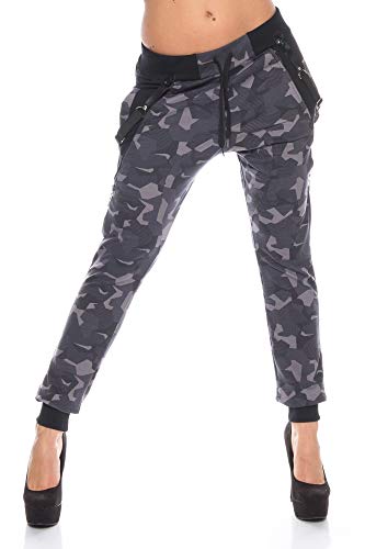 Crazy Age Camouflage Jogginghose Boyfriendhose Bagyyhose mit Hosentäger CA 1119 Cam (L, Anthra N.) von Crazy Age