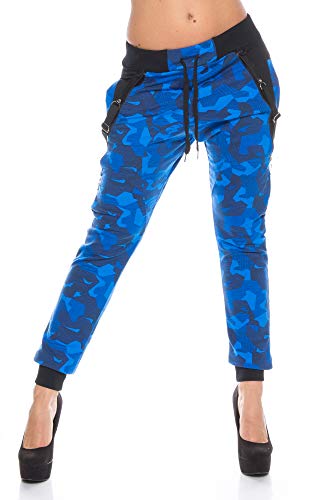 Crazy Age Camouflage Jogginghose Boyfriendhose Bagyyhose mit Hosentäger CA 1119 Cam (M, Blau N.) von Crazy Age