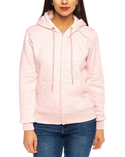 Crazy Age Cooler Zip Hoodie Kapuzenjacke Sweatjacke aus hochwertigen Baumwollmischung (Rosa (2908), XXL~42) von Crazy Age