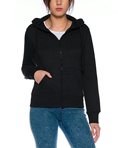 Crazy Age Cooler Zip Hoodie Kapuzenjacke Sweatjacke aus hochwertigen Baumwollmischung (Schwarz, L=38) von Crazy Age