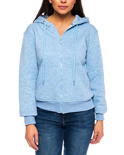 Crazy Age Cooler Zip Hoodie Kapuzenjacke Sweatjacke aus hochwertigen Baumwollmischung (Sky (2908), 4XL~46/48) von Crazy Age