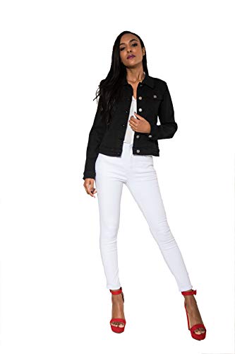 Crazy Age Damen Jeansjacke Blazer Übergangsjacke Sommer Jacke (L, Schwarz) von Crazy Age