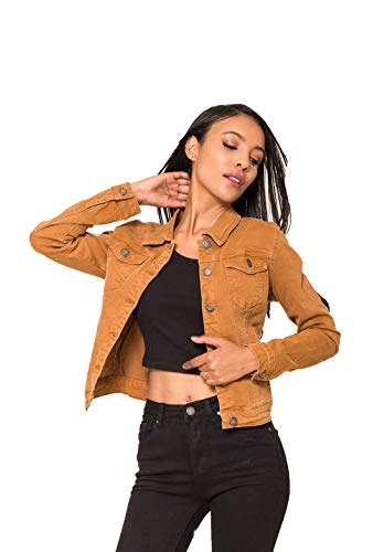 Crazy Age Damen Jeansjacke Blazer Übergangsjacke Sommer Jacke (S~34, Camel) von Crazy Age