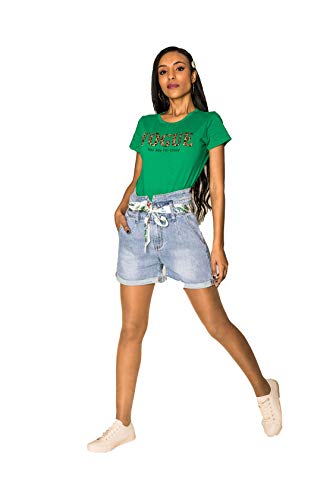 Crazy Age Damen Jeansshorts Basic in Aged-Waschung 5 Pocket Denim Classic Jeans Bermuda-Shorts Kurze Hosen aus Denim für den Damen Denim Kurze Hose mit Hotpants Shorts (36~S, R590) von Crazy Age