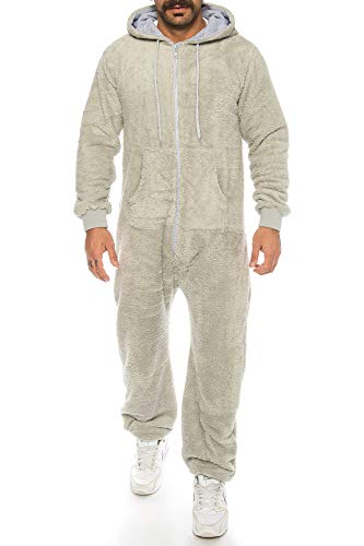 Crazy Age Damen Jumpsuit aus kuscheligem Teddy Fleece | Overall | Ganzkörperanzug Flauschig |Homewear (Hellgrau(2844), 3XL) von Crazy Age