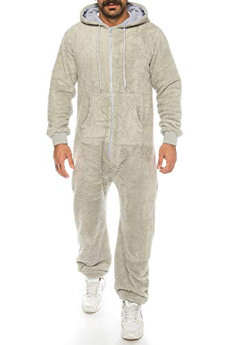 Crazy Age Damen Jumpsuit aus kuscheligem Teddy Fleece | Overall | Ganzkörperanzug Flauschig |Homewear (Hellgrau(2844), M) von Crazy Age