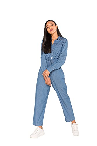 Crazy Age Damen Lange Overall Jumpsuit Playsuit Jeans Hosenanzug Hosenanzug Ganzkörperanzug Denim (8136, XXL) von Crazy Age