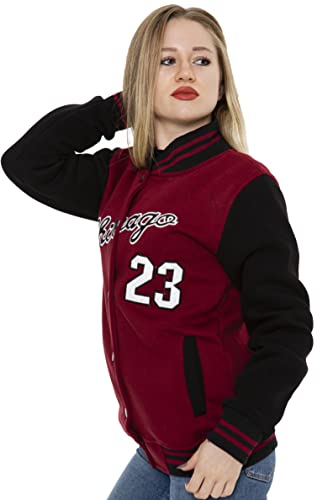 Crazy Age Damen und Herren College Jacke Sweatjacke College Sweat Jacket Frauen Vintage Jacken mit Knöpfe Baseball Mantel Herbst Frühling Mode Sport Jacke Streetwear (S, Weinrot(Damen)) von Crazy Age