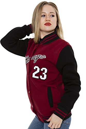 Damen und Herren College Jacke Sweatjacke College Sweat Jacket Frauen Vintage Jacken mit Knöpfe Baseball Mantel Herbst Frühling Mode Sport Jacke Streetwear (XL, Weinrot(Damen)) von Crazy Age