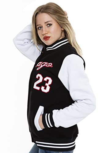 Damen und Herren College Jacke Sweatjacke College Sweat Jacket Frauen Vintage Jacken mit Knöpfe Baseball Mantel Herbst Frühling Mode Sport Jacke Streetwear (XXL, Schwarz/Weiß(Damen)) von Crazy Age