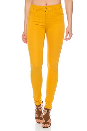 Crazy Age Damenhose Jegging Basic Classic Hüfthose 5 Pocket für H01 (34, Senf) von Crazy Age