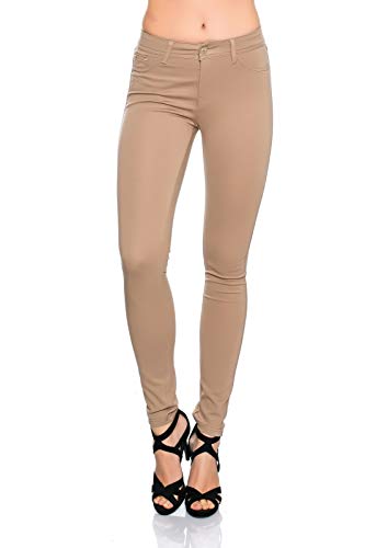 Crazy Age Damenhose Jegging Basic Classic Hüfthose 5 Pocket für H01 (38, Taupe) von Crazy Age