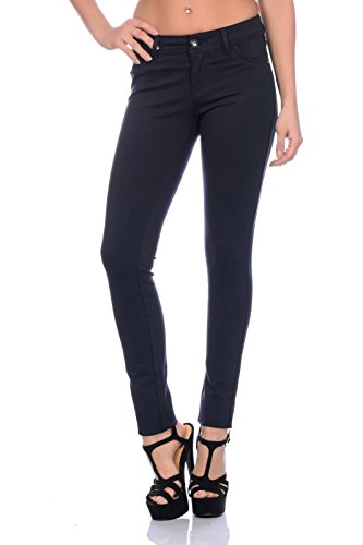 Crazy Age Damenhose Jegging Basic Classic Hüfthose 5 Pocket für jeden Tag H01 (34, Schwarz) von Crazy Age