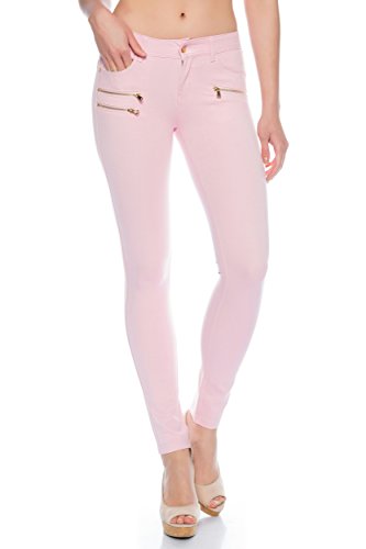 Crazy Age Damenhose Jegging Legging Zipper stylisch H086 (36, Rosa) von Crazy Age