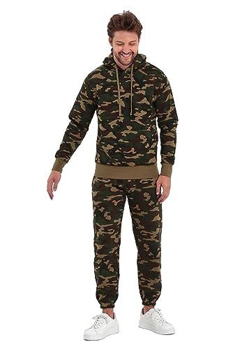 Crazy Age Herren Sportanzug Freizeitanzug Camouflage Army Millitär Übergrößen bis 10XL(RT-AN-401-W-10XL) von Crazy Age