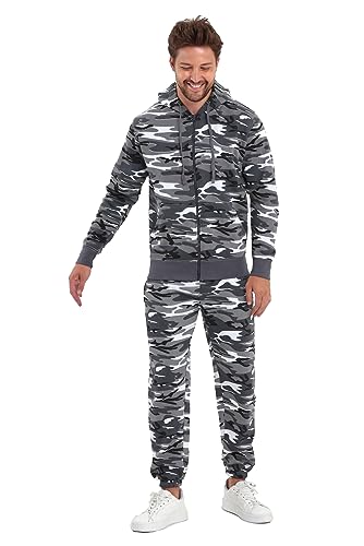 Crazy Age Herren Sportanzug Freizeitanzug Camouflage Army Millitär Übergrößen bis 10XL Kapuzenjacke+Sporthose(RT-AN-Metro-5XL) von Crazy Age