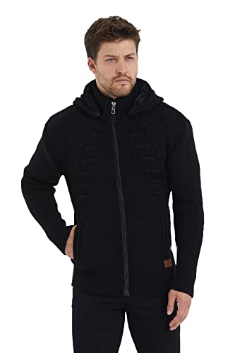 Crazy Age Herren Strickjacke mit abnehmbaren Kapuze Zipper von Crazy Age