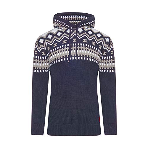 Crazy Age Herren Strickjacken Norweger Grobstrick Weihnachtspullover Winterpullover Renntier Motive Kristalle (Nevi(1005), 5XL) von Crazy Age