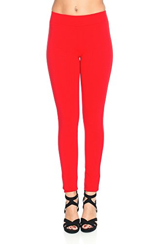 Crazy Age Jeggings Damenhosen mit Rundum Gummizug Basic Classic Jeggings A 26 (40, Rot) von Crazy Age