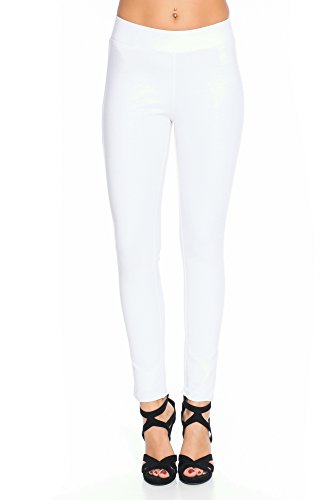 Crazy Age Jeggings Damenhosen mit Rundum Gummizug Basic Classic Jeggings A 26 (40, Weiß) von Crazy Age