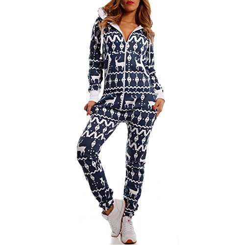 Crazy Age Jumpsuit Renntier Motiv Elefanten Design Overall Indianstyle (Navy (604), L=40) von Crazy Age