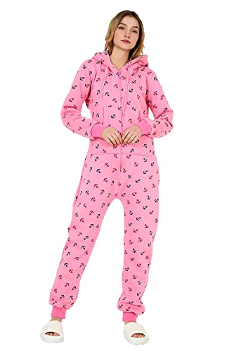 Crazy Age Jumpsuit Strampler Ganzkörperanzug Overall Sternen Kuschelig Warm (L, Pink(2957)) von Crazy Age