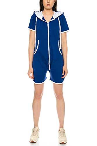 Crazy Age Sommer Jumpsuit Overall Kurz One Piece Beach Overall Basic Einteiler Strandanzug (CA-J-616-Nevi- S) von Crazy Age