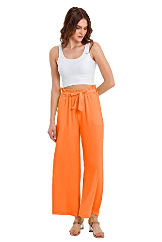Crazy Age Strandhose Weich Bequem Loose Einfarbig Lässige Pumphose Yogahose Hose Wide Leg Freizeithose Schlupfhose (EW9919-Orange), onesize von Crazy Age