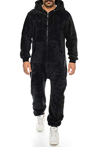 Crazy Age Teddyfleece Teddyfell Jumpsuit flauschig und kuschelig One Piece Overall warm (Schwarz(RT2844), 3XL) von Crazy Age