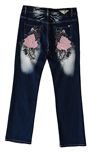 Crazy Age ÜBERGRÖßEN CB 035 Damen XXL Jeans Hose Stickerei DAMENJEANS Jeanshose 42 44 46 48 50 (42, CB041) von Crazy Age