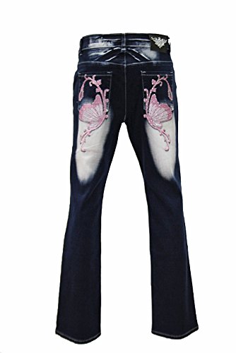 Crazy Age ÜBERGRÖßEN Damen XXL Jeans Hose Stickerei DAMENJEANS Jeanshose 42 44 46 48 50 (CB035-46, Rosa) von Crazy Age