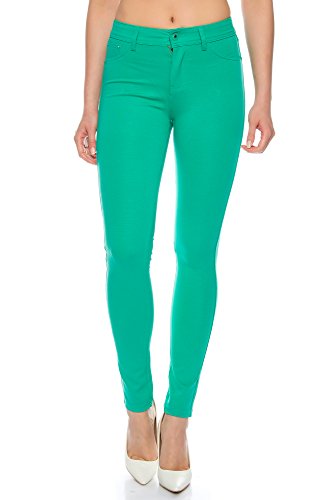 Damenhose Jegging Basic Classic Hüfthose 5 Pocket für H01 (36, Mint) von Crazy Age