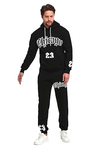 Herren Sportanzug Freizeitanzug mit Chicogo Aufschrift .Jogginganzug von Crazy Age