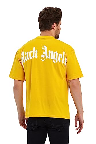 Herren bedrucktes T-Shirt/Schriftzug Black Angels und Los Angels von Crazy Age